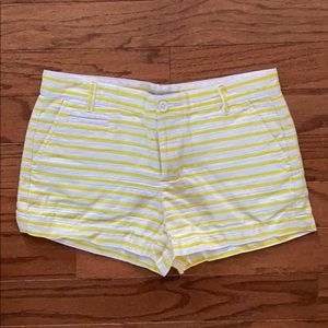 Yellow and White Stripe Gap Shorts